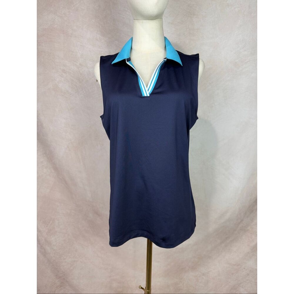 Tommy Bahama Golf Women’s Navy Tank Top V Neck Shirt XL NWT UV Protection